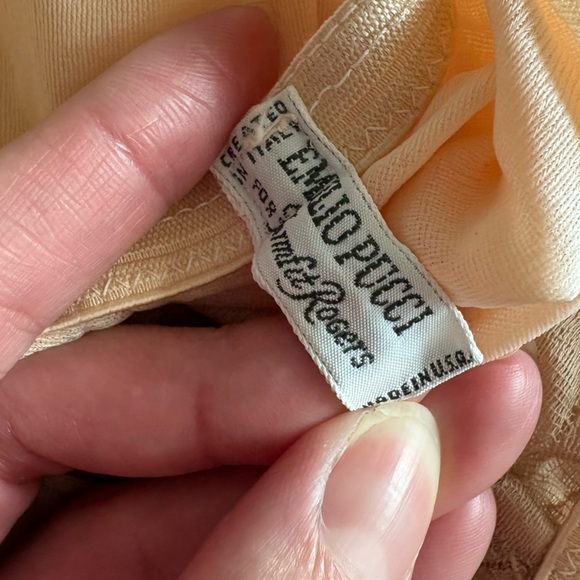 Vintage 1960's Emilio Pucci For Formfit Rogers Ivory Brown Lace Half Slip Large - Picture 6 of 9